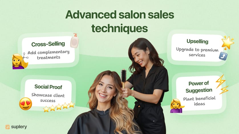 Advanced salon sales: cross-selling, upselling, social proof – Suplery visual