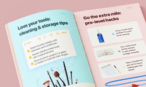 Salon guidebook showing cleaning, storage tips, and pro-level hygiene hacks for beauty tools.