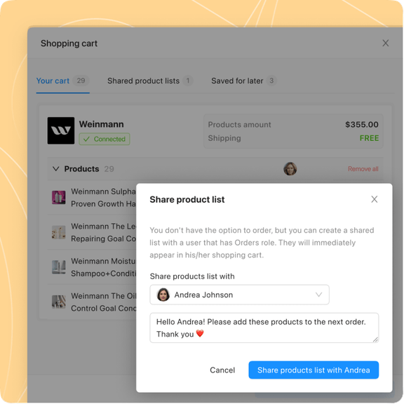 Collaborative shared shopping cart