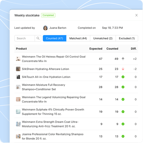 Product details with specifications and ingredients